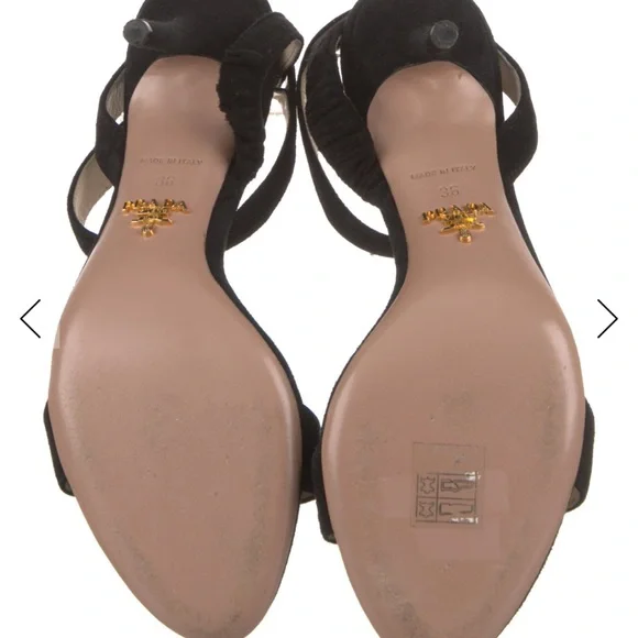 PRADA Black Stiletto slingback Heel Sandals - Picture 4 of 5